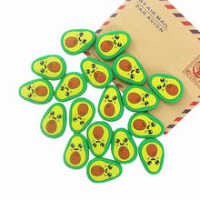 Chenkai 50 pçs silicone contas de abacate diy bebê mordedor chuveiro dos desenhos animados colar mastigando chupeta manequim sensorial brinquedo acessórios 2024 - compre barato