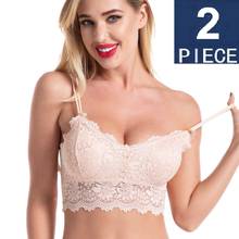 2PCS bra plus size lace bra Women's underwear seamless sexy bralette BH top push up crop top invisible bra Brassiere lingerie 2024 - buy cheap