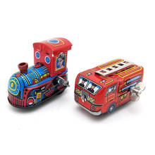 Trenzinho vintage retrô windup para crianças, brinquedo colecionável de trem para decoração de aniversário, para crianças 2024 - compre barato