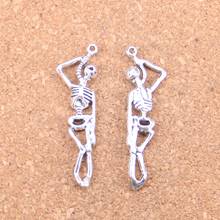 54pcs Charms skeleton man halloween 42x8mm Antique Pendants,Vintage Tibetan Silver Jewelry,DIY for bracelet necklace 2024 - buy cheap