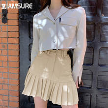 IAMSURE-minifalda plisada de cintura alta para mujer, ropa de calle informal, elegante, 2021 2024 - compra barato