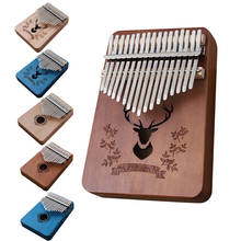 Kalimba portátil de polegar, piano de dedo, de kalimba africano, 17 teclas, piano, de madeira, instrumento musical 2024 - compre barato