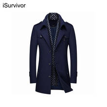 iSurvivor 2022 Men Winter Thick Wool Coats Jackets Hombre Male Casual Fashion Slim Fit Large Size Woolen Jackets Parkas Outwear 2024 - buy cheap