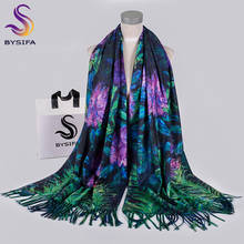 [Bysifa] cachecol de inverno feminino, azul, roxo, xales, embrulho, novo design, luxo, primavera, outono, pescoço, hijab, quente, pashmina, 2019 2024 - compre barato