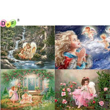 Dpf 5d redondo/quadrado completo pintura diamante ponto cruz "anjo" artesanato diamante bordado mosaico bordado kits de bordado decoração do lar 2024 - compre barato