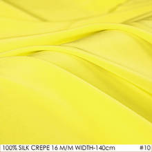 100% crepe de chine 140cm de largura, tecidos de seda natural em 16momme, novas tendências de amarelo brilhante no 10 2024 - compre barato