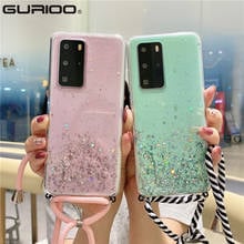 Lanyard Glitter Phone Case For Huawei Honor 8 9 10 Lite 8X 9A 10 20 30 Pro 30S Play 3 4T Pro Y5 Y7 Y9 2019 Y5P Y6P Y7P Soft Case 2024 - buy cheap