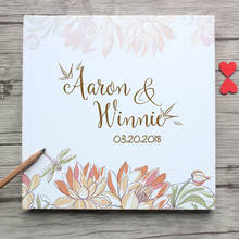 Livro de assinaturas branco boho para casamento, livro de assinaturas cinza, caligrafia personalizada com nome e foto, álbum de fotos, presente para casal 2024 - compre barato