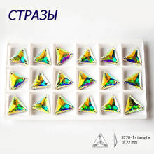 CTPA3bI AB Flat Shape DIY Sewn Rhinestones With 2 Holes Triangle Glass Crystal Strass For Clothes Dancing Dress Decoration 2024 - buy cheap