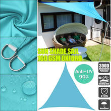 300D 8 sizes Regular Triangle Shade Sail Waterproof Polyester awning Sky blue Sun Outdoor Sun Shelter garden Camping Canopy shed 2024 - buy cheap