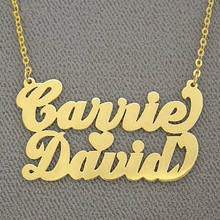 Two Name Necklace With Heart Choker Custom Double Names Pendant Necklace Personalized Jewelry Multiple Nameplate Kolye Best Gift 2024 - buy cheap
