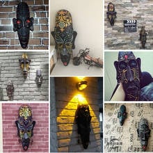 Creative African Character Mask Adornment Resin Wall Hanging Creative Home Adornment Point KTV Bar Decorative Wall Carving Art I 2024 - buy cheap