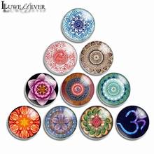 12mm 10mm 16mm 20mm 25mm 30mm 535 Mandala Mix Round Glass Cabochon Jewelry Finding 18mm Snap Button Charm Bracelet 2024 - buy cheap