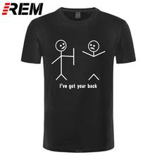 REM-camisetas divertidas para hombres, Camiseta de algodón de alta calidad, Camiseta holgada masculina con estampado de I have your back Stick, de verano 2024 - compra barato