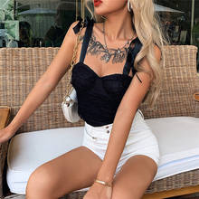 Women Sling Straps Vest Tops Lace Floral Push-up Tube Crop Tops Backless Sleeveless Bow Tie Shoulder Push-up Bustier Sexy Tanks 2024 - buy cheap