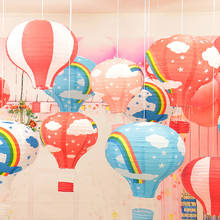 10pcs/lot 12 inch Multicolor Rainbow Hot Air Balloon Paper Lantern Round Wishing Lanterns for Birthday Wedding Party Decor Gift 2024 - buy cheap