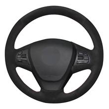 Car Steering Wheel Covers Soft Black Genuine Leather Suede For BMW X3 F25 2010 2011 2013-2017 X5 F15 2013 2014 2015 2016-2017 2024 - buy cheap