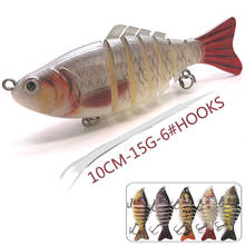 10cm 15g Lifelike Fish Artificial Bait Hard Wobblers For Pike/Trolling Crankbait Fishing Lure Tackle 6 Segments Swimbait Sinking 2024 - buy cheap