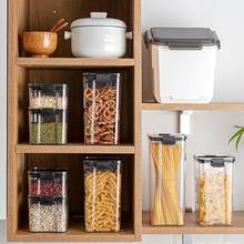 Organizador de armazenamento de cozinha selado transparente, caixa de plástico para pote de alimentos, jarras para cereal, grãos diversos, leite em pó e açúcar 2024 - compre barato