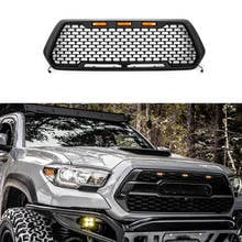 Grelhas do carro abs frente racing grill grade preta malha corrida grill com luzes led para toyota tacoma 2015 2016 2017 2018 2019 2024 - compre barato