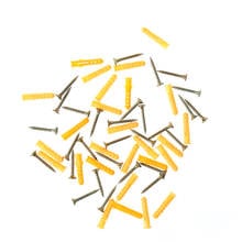 50Pcs Screws Self-tapping Screws Small Yellow Fix Screw Plug Pipe Plastic Wall Mounted Expansion Bolt Tube Set 6 x 30mm 2024 - buy cheap