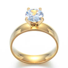 Anel de casamento de zircônia, anel de aço inoxidável para mulheres, amor, cristal de strass, titânio, aço galvanizado, acessórios de joias 2024 - compre barato