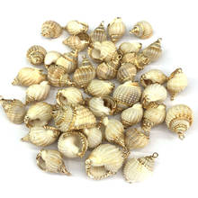 Concha natural moda conch pingentes encantos colar pingente para fazer jóias diy pulseira colares acessórios tamanho 15x25mm 2024 - compre barato