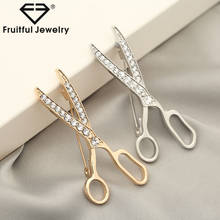Fruitful Fashion Bijou Gold Scissors Corsage Brooch Pins For Women Gift Party Charms Rhinestone Brooches Clothing Jewelry 2024 - buy cheap