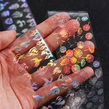 1 pcs Holographic Nail transfer Foil Sticker Nails Design Decoration Decal Adhesive Wraps Nail Art Tool 3d Decoration strips 2024 - buy cheap