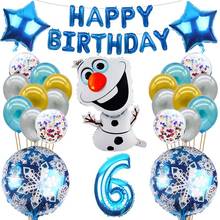 Juego de Globos de Frozen para fiesta de Olaf y Elsa, Anna, princesas de feliz cumpleaños, suministros de decoración para fiesta de bebé, juguetes para niños, 1 Juego 2024 - compra barato