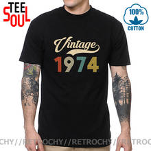 Vintage 1974 T shirt men Retro Born in 1974 T-shirt Homme Made in 1974 Birth Year Tops Father's day 46th Birthday gift tee shirt 2024 - buy cheap