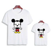 Família de verão roupas combinando mickey mouse unissex camiseta meninos moda 3d impressão crianças manga curta camiseta gêmeos t 2024 - compre barato