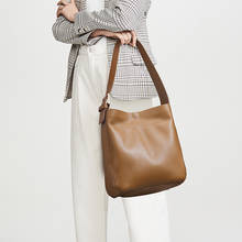 Genuine Leather handbags new simple fashion casual bucket bag women's shoulder bag GN-SB-jyssom 2024 - buy cheap