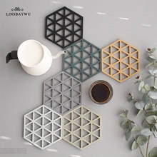 1PCS Chic Silicone Coaster Cup Hexagon Mats Pad Heat-insulated Bowl Placemat Home Decor Desktop Eco-friendly Japanese Simple Hot 2024 - buy cheap