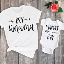 1pc Mom and Son Matching Clothes Family Look Summer Shirts Mama Little Boy Baby Bodysuit Mommy Tshirt Family Matching Clothes 2024 - buy cheap