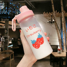 500ml Plastic Water Bottle Transparent/Frosted Bottles Cute Water Bottle Carton Strawberry Water Bottle Phone Stand Portable 2024 - buy cheap