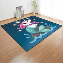 Mermaid 3D Printing Carpets For Living Room Bedroom Decor Large Carpet Soft Flannel Kids Room Play Rugs Antiskid Baby Crawl Mats 2024 - buy cheap