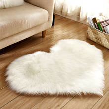 Non-slip Floor Mat Fluffy Carpet Soft Faux Fur Heart Shaped Bedroom Rug Shaggy Hairy Carpet For Living Room Home Kids Playmat 2024 - buy cheap