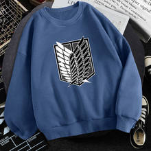 Sudadera con capucha de Attack On Titan para hombre, ropa de calle de manga larga con forro polar, jersey de cuello redondo de marca a la moda, otoño y primavera, 2021 2024 - compra barato