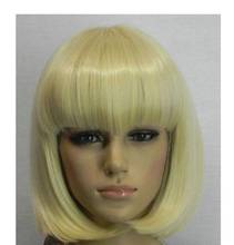 shun &Wholesale&Cosplay BOB Style Short Light Blonde Straight Wig 2024 - buy cheap