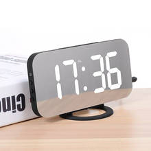 Reloj despertador electrónico Digital, reloj despertador mecánico inteligente con pantalla LED, mesa de tiempo, escritorio, 2 puertos de cargador USB para Iphone, Android, espejo de repetición 2024 - compra barato