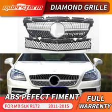 For Mercedez SLK Class  R172 Diamond Grille Auto Front Vertical Grid 2012-2016 SLK200 SLK250 SLK300 SLK350 Sliver Black diamond 2024 - buy cheap