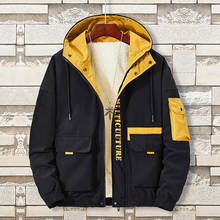 Chaqueta de lana con capucha para hombre, abrigo informal de Hip Hop, talla grande 6XL, 7XL, 8XL 2024 - compra barato