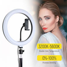 Luz de anel de selfie LED de 26 cm/10 polegadas, lâmpada de anel LED ofuscável, câmera de foto e vídeo, luz de anel de telefone para YouTube em direto, luz de preenchimento 2024 - compre barato