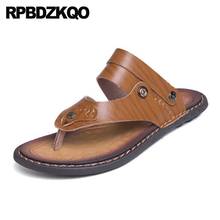 Water Flip Flop Waterproof Fashion Men Sandals Leather Summer Slides Slip On Brown Plus Size Shoes 46 Outdoor Slippers Native 45 2024 - buy cheap