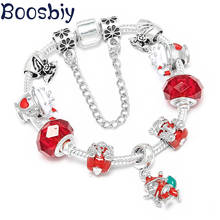 Boosbiy pulseira com pingente de santa fé, liquidação, faça você mesmo, miçangas de cristal, braceletes e joias para mulheres, presente de natal 2024 - compre barato