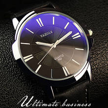Yazole Mens Watches Top Brand Luxury Leather Quartz Wristwatch Male Clock Famous Business Relogio Masculino erkek kol saati 2024 - buy cheap