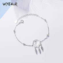 WYEAIIR-atrapasueños literario ahuecado, sencillo, Retro, creativo, pulseras ajustables femeninas de Plata de Ley 925 2024 - compra barato