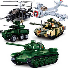 Panzer-bloques de construcción de tanque de leopardo para niños, avión militar de la Segunda Guerra Mundial, modelo de avión del ejército, kits de ladrillos, juguetes educativos del ejército 2024 - compra barato