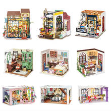 Robotime-mini casa de bonecas de madeira, brinquedos para crianças e mulheres, diy 2024 - compre barato